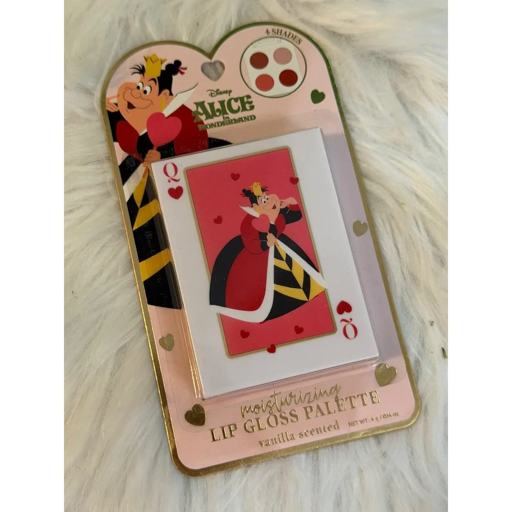Disney Alice in Wonderland Queen of Hearts Lip Gloss Palette 4 Shades Vanilla